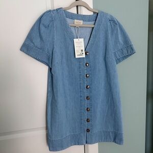 Sezane Vennila Dress Light Blue - Size 10